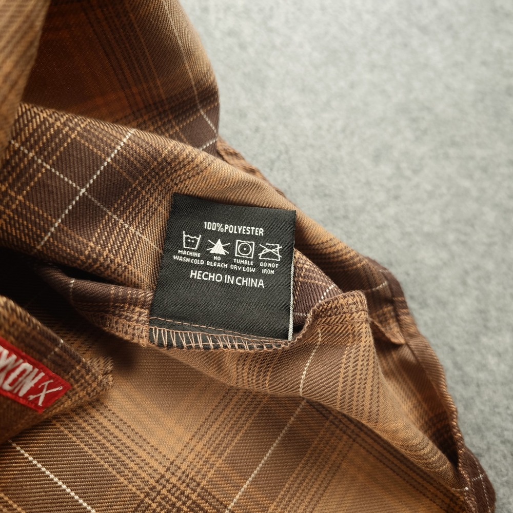 Dixxon Flannel Co Shirt Mens XL Form & Function Brown Plaid Pearl Snap Pockets - Picture 11 of 13